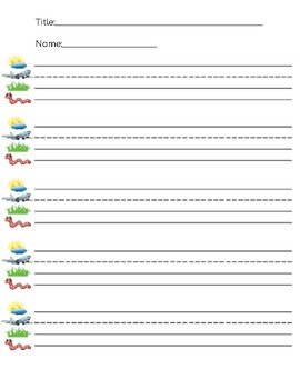 Free Kindergarten Lined Writing Paper: SKY LINE, PLANE LINE, GRASS LINE ...