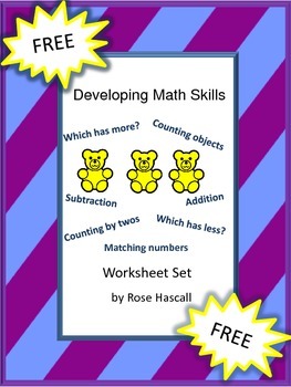Preview of Free Kindergarten Math Centers Counting Addition and Subtraction Worksheets
