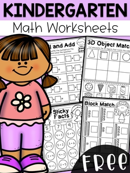Preview of Free Kindergarten Math Worksheets