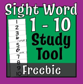 Preview of Free Kindergarten Sight Words 1-10, Sight Words: One - Ten, FREE Study Tool!