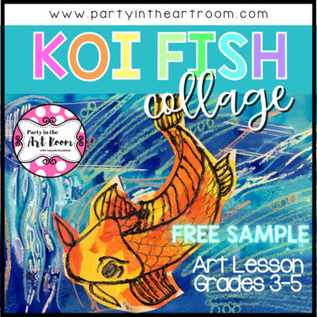 Preview of Free Koi Fish Collage Art Lesson