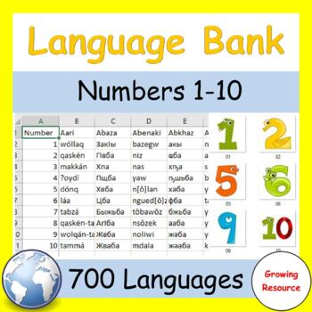 Preview of Free! Language Bank: Numbers 1-10 in 700 Languages