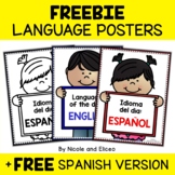 FREE Language of the Day Classroom Signs + Spanish