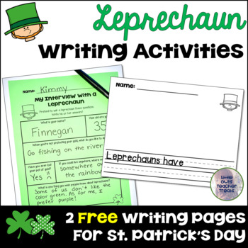 Preview of Free Leprechaun Writing Activities | St. Patrick's Day Writing Prompts for March
