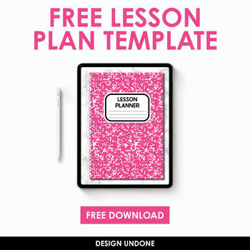 Preview of Free Lesson Plan Template for GoodNotes or PDF Annotation Apps