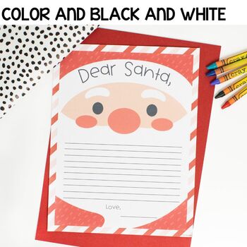 Free Letter to Santa Templates / Lined and Blank / Color & Black and White