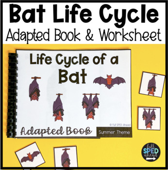 Preview of Free Science Life Cycle of a Bat Adaptive Book & Worksheet for Special Education