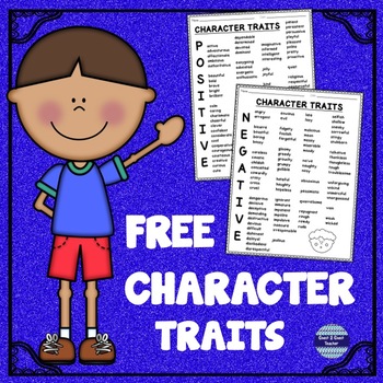 Preview of Character Traits List:  Free