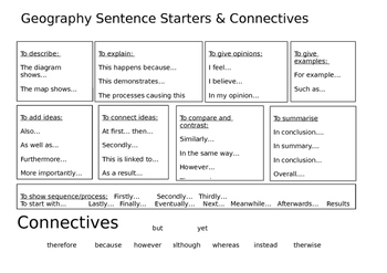 Preview of Free Literacy Mat. Sentence Starters and Connectives. Editable.