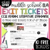 Free Literature Reading Exit Tickets Assessment or Quiz | 