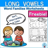 Free Long Vowels Word Families Worksheets