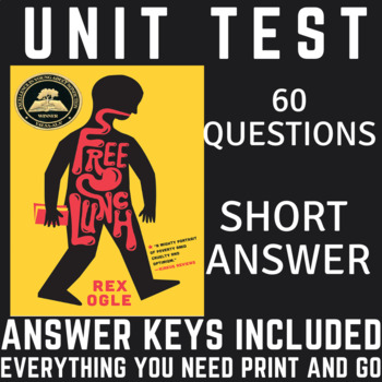 Preview of Free Lunch Rex Ogle Unit TEST/Answer Keys/Editable