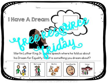 Preview of Free MLK Day Adaptive Worksheet