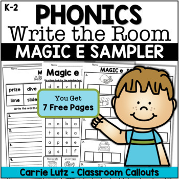 Free Magic e Write the Room, Silent e, CVCe Activities