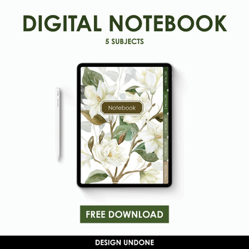 Preview of Free Magnolia Farmhouse Digital Notebook for GoodNotes or PDF Annotation Apps
