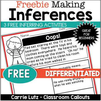 Preview of Free Making Inferences Worksheets Reading Comprehension Passages