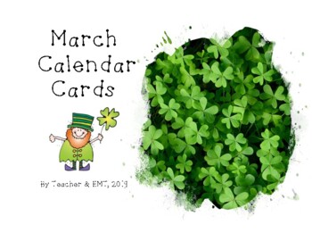 Free March calendar Cards by Teacher and EMT | TPT