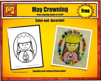 Preview of Free Mary Printable and Craft for May Crowning from Charlotte's Clips