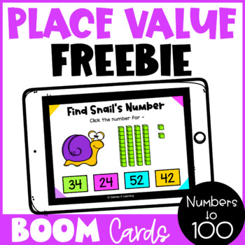 Preview of Free Math Boom Cards for Place Value to 99: Base Ten, Expanded Form, Tens & Ones