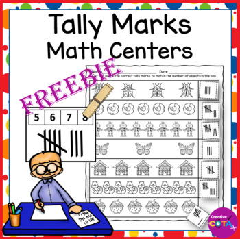 Preview of Free Math Center or Morning Work Tally Marks Worksheets & Activities 