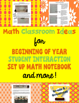 Preview of Free Math Classroom Ideas and Tips for Beginning of Year