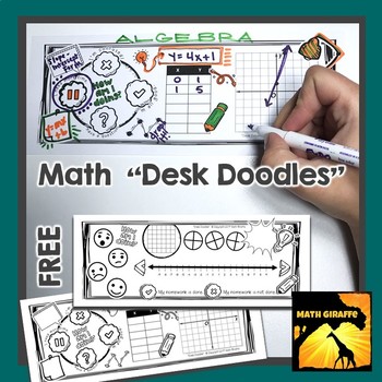 Preview of Free - Math "Desk Doodles" | Daily Self Assessment for Middle School Math