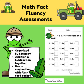 Preview of Free Math Fact Fluency Assessments for Addition and Subtraction by strategy