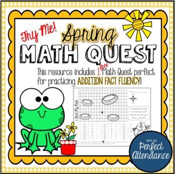 Preview of Free Math Fact Practice Sheets - Spring Addition Fact Fluency Math Quest