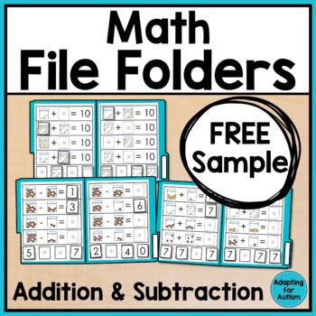 Preview of Free Math File Folder Games | Addition and Subtraction | Special Education Math