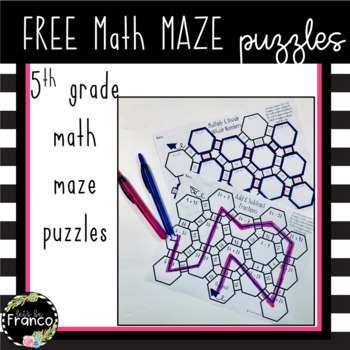 Preview of Free Math Maze Puzzles Add & Subtract Fractions, Multiply & Divide Whole Numbers