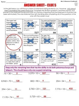 free math mystery activity 6th grade math game review worksheets