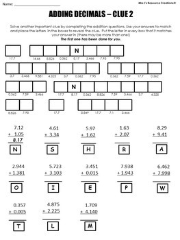 free math mystery activity 6th grade math game review worksheets