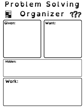 Preview of Free Math Problem Solving Organizer