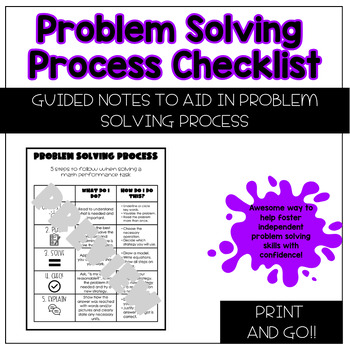 Preview of Free Math Problem Solving Process Chart | Word Problem Reference Sheet