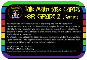 Preview of Free Math Talk - Task Cards