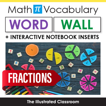 Preview of Fractions Vocabulary - Word Wall and Interactive Notebook Inserts