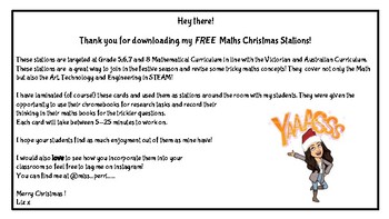 Preview of Free Maths Christmas Stations!
