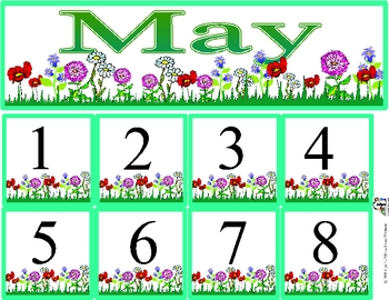 Free May Calendar Set by C and L Curriculum TPT