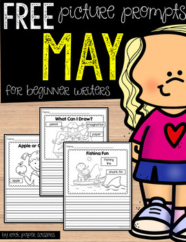 Preview of Free May Picture Writing Prompts for Beginning Writers