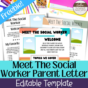 Preview of Free Meet The Social Worker Editable Parent Letter