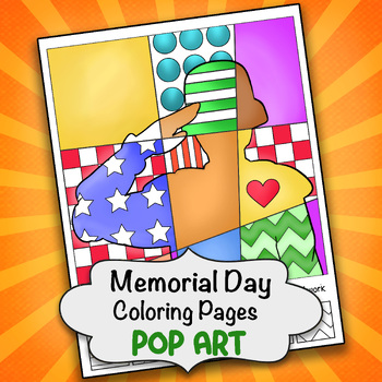 Preview of Free Memorial Day Coloring Page | Pop Art Coloring Sheet | Memorial Day Craft