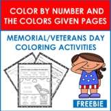 Free Memorial/Veterans Day: Color By Number and By The Col
