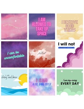Preview of Free Mental Health Affirmation Cards - Printable