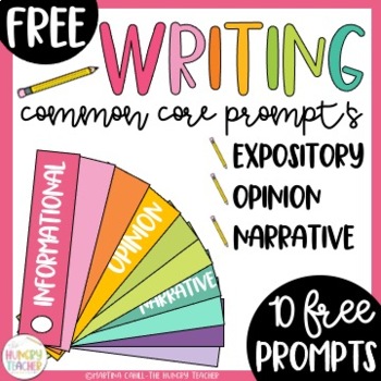 Preview of Free Middle Grade Common Core Writing Prompts Narrative Opinion and Expository