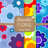 Free Minimalist Floral Digital Paper Clipart Background Patterns