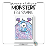Free Monster Drawing and Coloring Sample