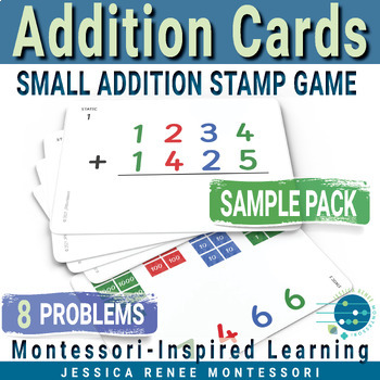 Preview of Free Montessori Math Stamp Game Addition Cards