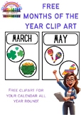 Free Months of the Year Clipart for Calendar