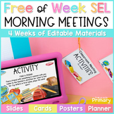 Free Morning Meeting Slides & Cards - SEL Activities, Ques