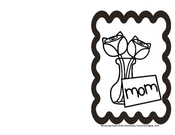 Preview of Free Mother's Day Card in English B/W and Color, Occupational Therapy Activity